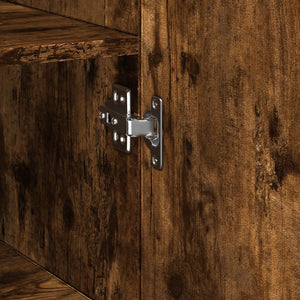 Högskåp rökfärgad ek 30x42,5x185 cm konstruerat trä