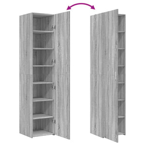 Högskåp grå sonoma 40x42,5x185 cm konstruerat trä