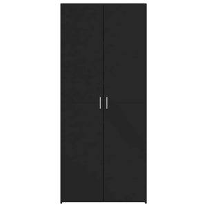 Högskåp svart 70x42,5x185 cm konstruerat trä