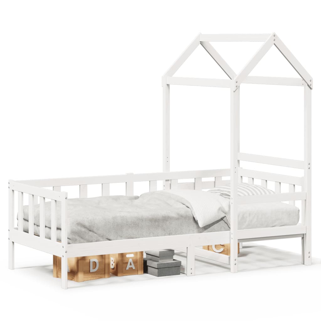Dagbädd med tak vit 80x200 cm massiv furu