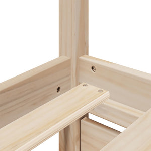 Sängram utan madrass 200x200 cm massiv furu