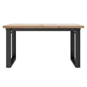 Soffbord O-ram 90x90x45,5 cm massiv furu och stål