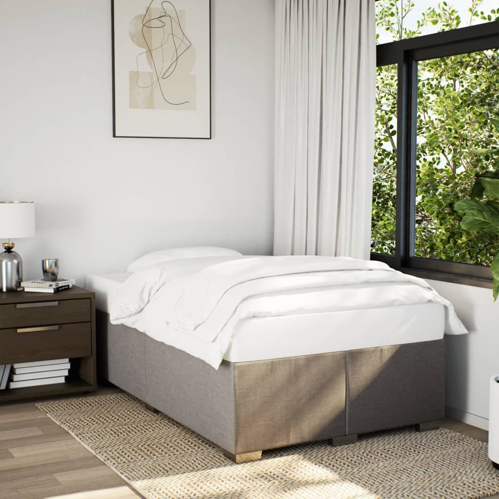 Sängram utan madrass taupe 120x200 cm tyg