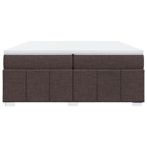 Ramsäng med madrass mörkbrun 200x200 cm tyg