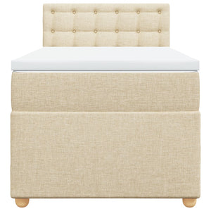 Ramsäng med madrass gräddvit 100x200 cm tyg