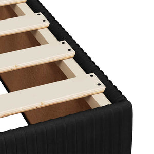 Ramsäng med madrass svart 200x200 cm sammet