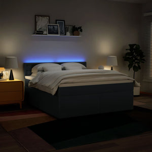 Ramsäng med madrass blå 180x200 cm tyg