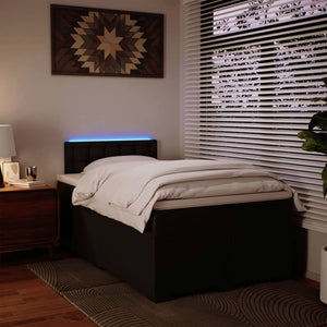 Ramsäng med madrass svart 120x190 cm konstläder