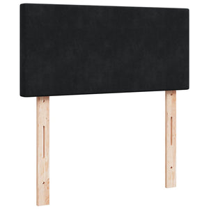 Ramsäng med madrass svart 100x200 cm sammet