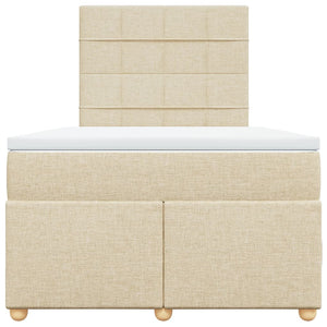 Ramsäng med madrass gräddvit 120x190 cm tyg