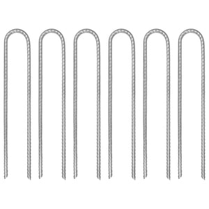 Tältpinnar 6 st U-formade 30 cm Ø7 mm galvaniserat stål