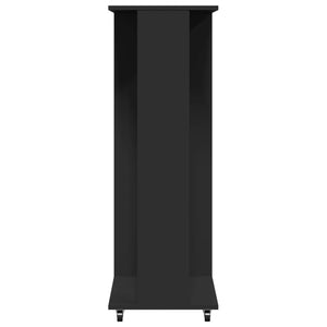 Garderob med hjul svart 102x38x110 cm konstruerat trä