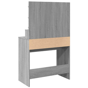 Sminkbord med LED grå sonoma 80x41x134,5 cm