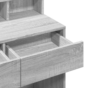 Sminkbord med LED grå sonoma 80x41x134,5 cm