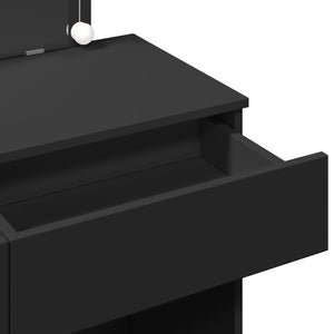 Sminkbord med LED svart 100x40x120 cm