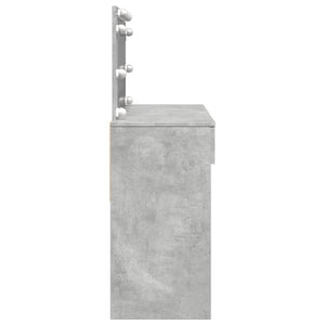 Sminkbord med LED betonggrå 100x40x120 cm