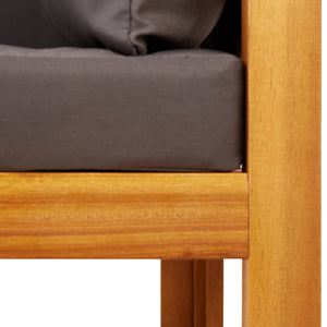 10-delad trädgårdssoffgrupp med kuddar trä akacia och rep