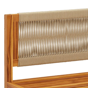 10-delad trädgårdssoffgrupp med kuddar trä akacia och rep