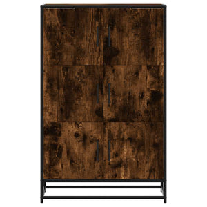 Högskåp rökfärgad ek 68x35x106,5 cm konstruerat trä och metall