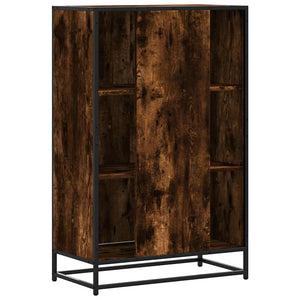 Högskåp rökfärgad ek 68x35x106,5 cm konstruerat trä och metall