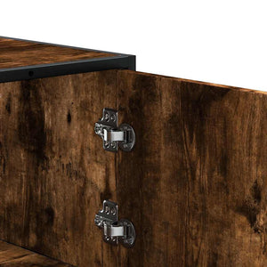 Högskåp rökfärgad ek 68x35x106,5 cm konstruerat trä och metall