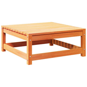 Soffgrupp för trädgården med dynor 9 delar vaxbrun massiv furu