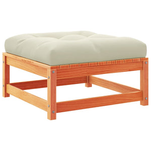 Soffgrupp för trädgården med dynor 8 delar vaxbrun massiv furu