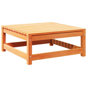 Soffgrupp för trädgården med dynor 9 delar vaxbrun massiv furu