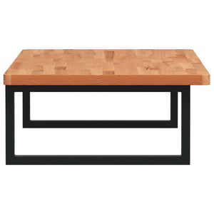 Väggmonterad handfatshylla stål och massiv bok