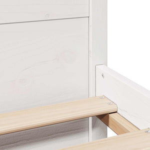 Sängram utan madrass vit 90x190 cm massiv furu