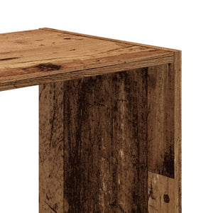 Bokhylla åldrat trä 102x32x102 cm konstruerat trä