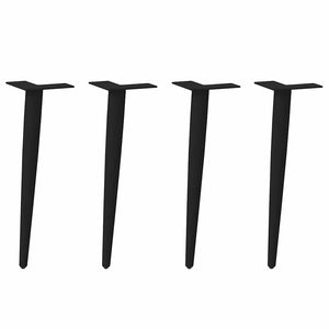 Soffbordsben koniska 4 st svarta 42-43 cm stål