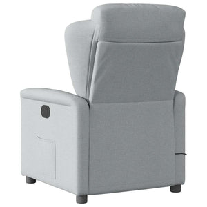 Elektrisk massagefåtölj ljusgrå tyg