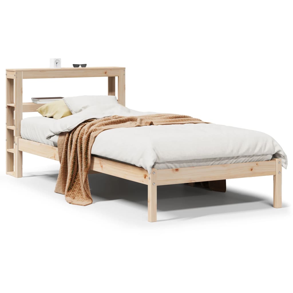 Sängram utan madrass 75x190 cm massiv furu