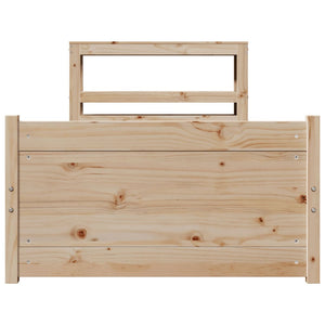 Sängram med huvudgavel 90x190 cm massiv furu