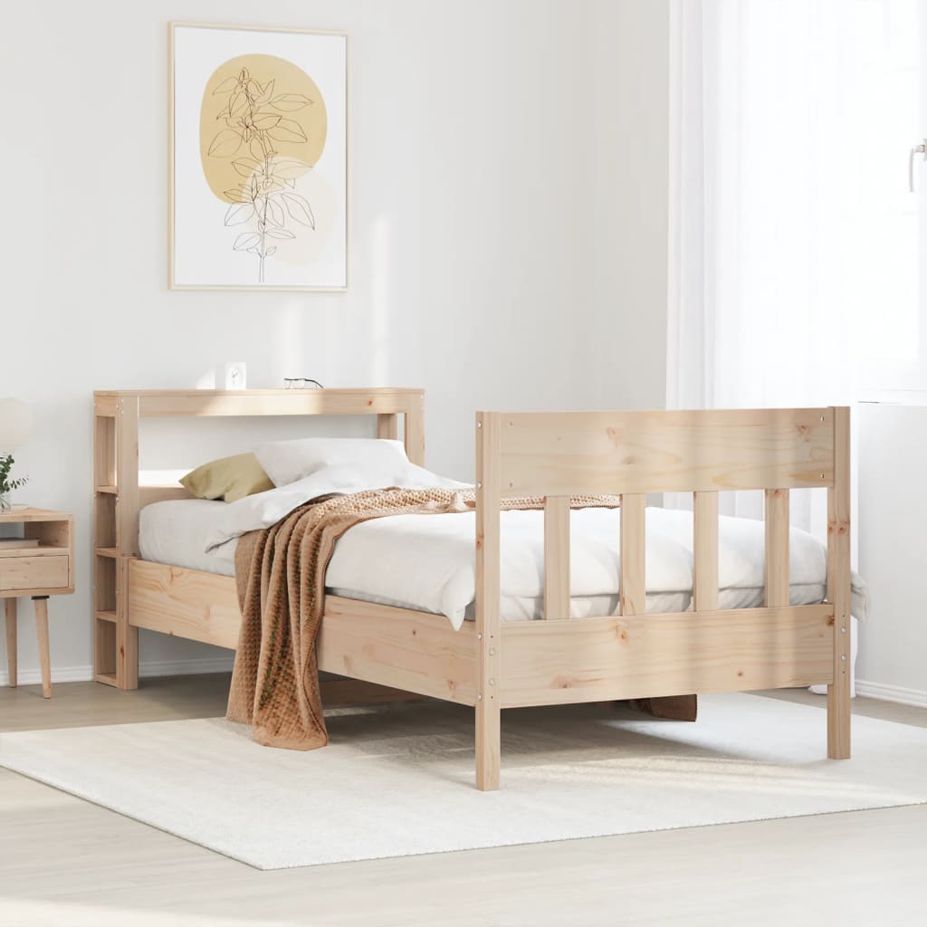 Sängram utan madrass 90x190 cm massiv furu