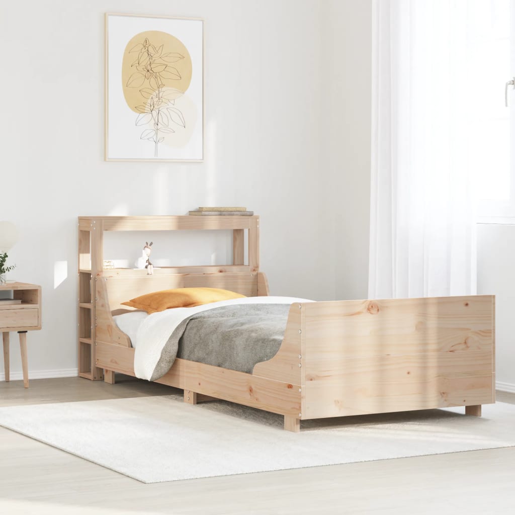 Sängram utan madrass 90x200 cm massiv furu