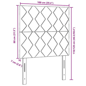 LED huvuddyna med huvudgavel Rosa 100 cm Konstläder