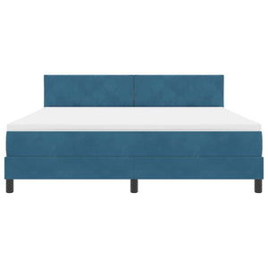 Bäddfjäder med madrass Mörkblå 180 x 200 cm Sammet