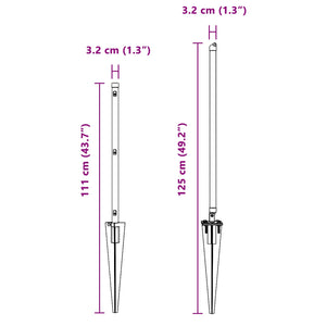 Stängselstolpe 26 pcs Grå 3,2 x 3,2 x 80 cm