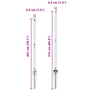 Stängselstolpe 26 pcs Grå 3,2 x 3,2 x 170 cm