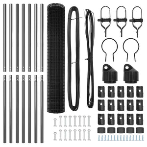 Staket med stolpar Grå 1.6 x 10 m Stål