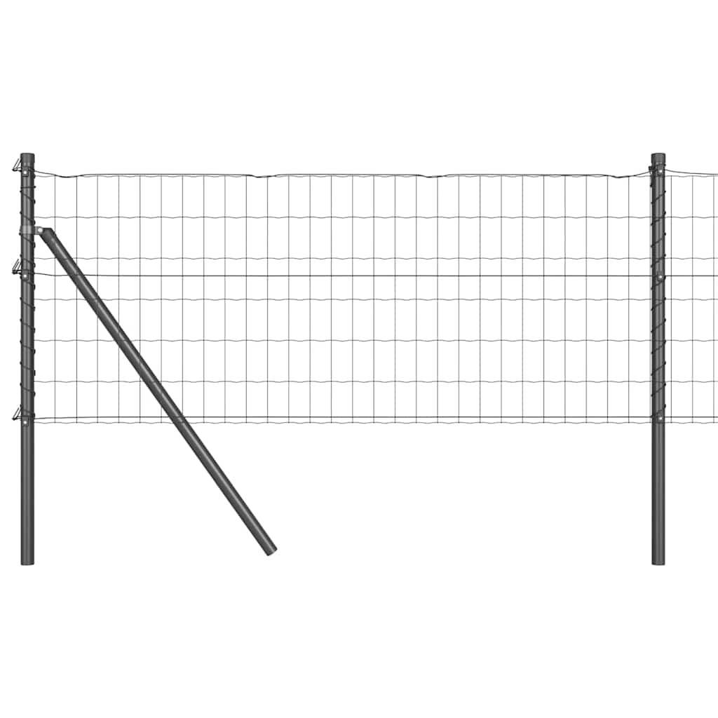 Euro Stängsel Markfäste 25 x 0,6 m PVC-belagda stål Grå Mesh