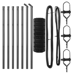 Stängsel med stolpe Grå 0,6 x 10 m Stål och PVC