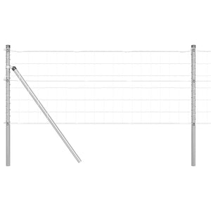 Stängsel med stolpe Silver 0,4 x 50 m Stål och PVC