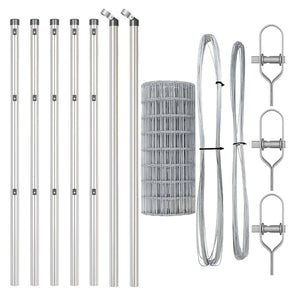 Stängsel med stolpe Silver 0,4 x 50 m Stål och PVC