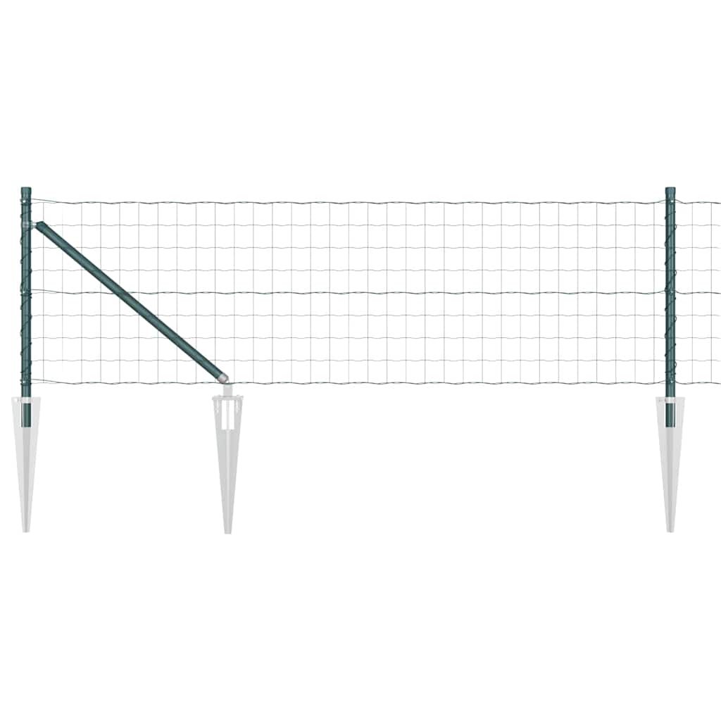 Euro Staket med Spikar 25 x 0,6 m PVC-belagda stål Grön Mesh