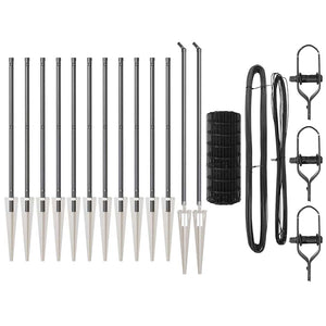 Stängsel med stolpe Grå 1 x 25 m Stål och PVC