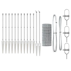 Stängsel med stolpe Silver 0,8 x 10 m Stål