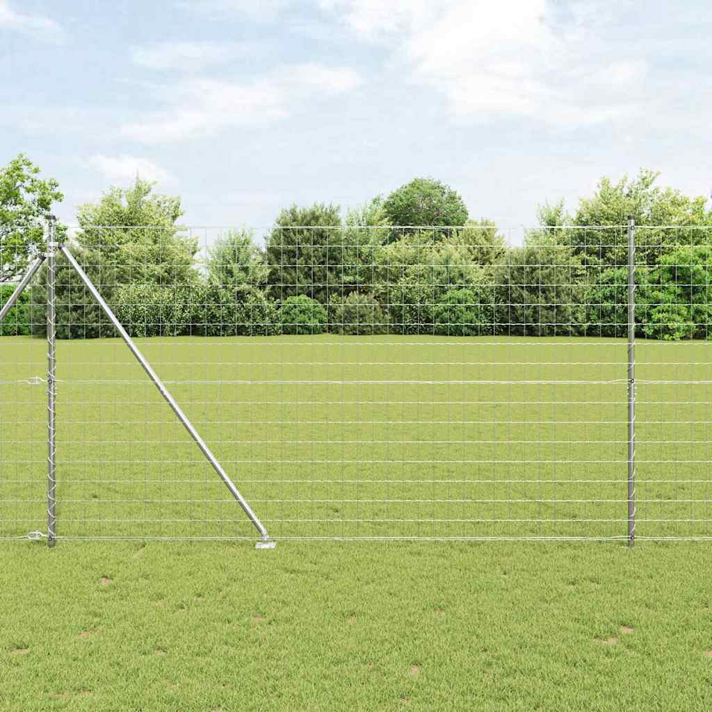 Euro Staket med Spikar 10 x 1,6 m Galvaniserat stål Silver Mesh
